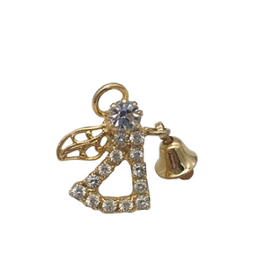 🍭6/$30 Small angel rhinestone bell pin